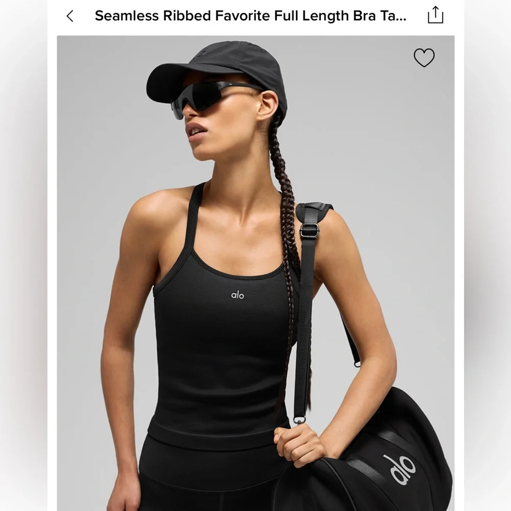 Alo Seamless Ribbed Favorite Full Length Bra Tank - Picture 5 of 10